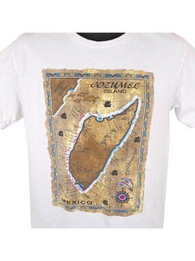 Cozumel T Shirt Mens Size Medium White Mexico Travel Destination Tee